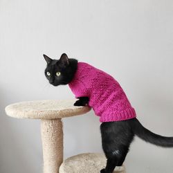 Sweater for cats Jumper for pets Knit cat clothing Pets outfit Cat clothes Cat sweaters Jumper for sphinx Dog jumper