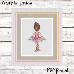 Ballerina Cross Stitch Pattern PDF, Ballet dancer Cross Stitch Pattern Modern