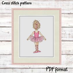 Ballet dancer Cross Stitch Pattern, Ballerina Cross Stitch design, Ballet cross stitch picture, Dancer Cross Stitch