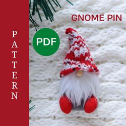 Gnome pattern Brooch pattern Mini gnome Sewing gnome pattern Plush pattern toy Soft toy pattern