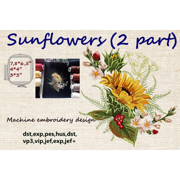 Sunflowers-design-machine-embroidery