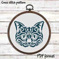 Cat Cross Stitch Pattern PDF, Mandala Cross Stitch Pattern Modern, Tattoo Xstitch Chart, Animal cross stitch picture
