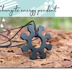 Shungite energy pendant. Authentic stone for chakra healing pendant