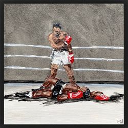 Muhammad Ali vs. Sonny Liston Wall Art / Muhammad Ali vs. Sonny Liston Painting / Muhammad Ali Wall Art / Muhammad Ali Boxing painting / Original Painting / Pop Art Painting / Sport Legeng Wall Art 