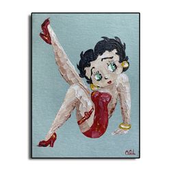 Betty Boop Original Wall Art / Betty Boop Abstract Painting / Cartoon Character Wall Art / Pop Art Painting