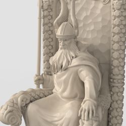 3D Model STL CNC Router file 3dprintable Odin on the throne