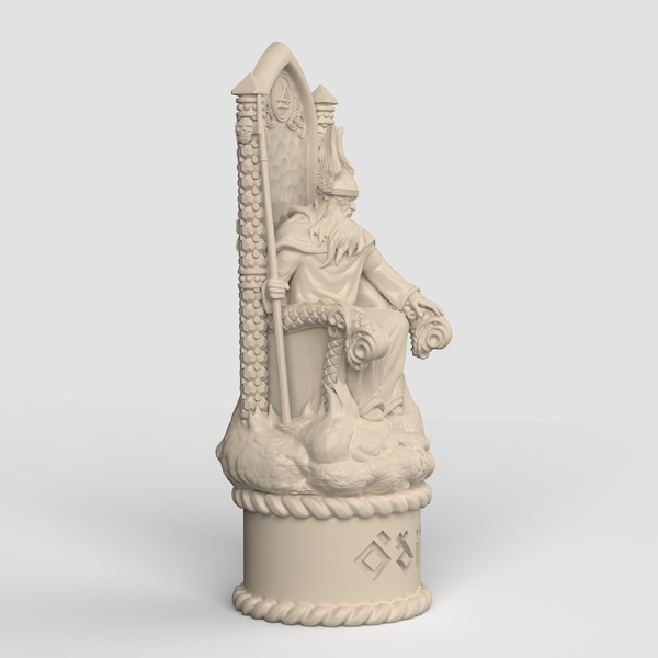 3D Model STL CNC Router file 3dprintable Odin on the throne