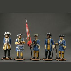 set 5 toy tin soldiers Hand Painted miniature figurine 54 mm Home Decor Gift for Man