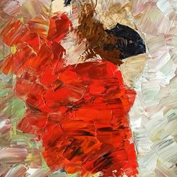 Flamenco Dancer Painting Woman Artwork Red Dress Oil Painting