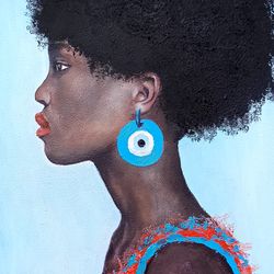 African American Painting Portrait Woman Artwork African Oil Painting