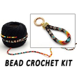 Bead crochet keychain kit, keychain for women