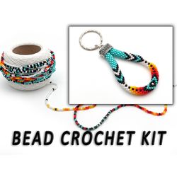 Jewelry making kit, DIY keychain kit, Craft kit, Bead crochet kit