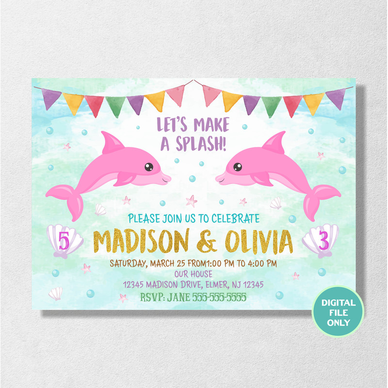 67 Dolphinl Invitation TWIN (роз).jpg