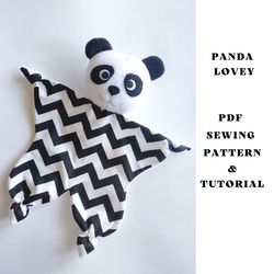 Panda Lovey PDF sewing pattern  Baby comforter Digital Download