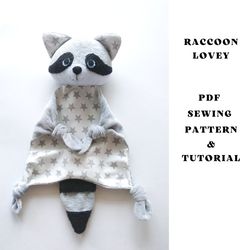 pdf sewing pattern raccoon lovey security blanket digital download