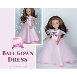 Beautiful pink fluffy dress for Paola Reina doll, Little Darling by Dianna Effner, 13 inch dolls, waist 13 - 14,5 cm