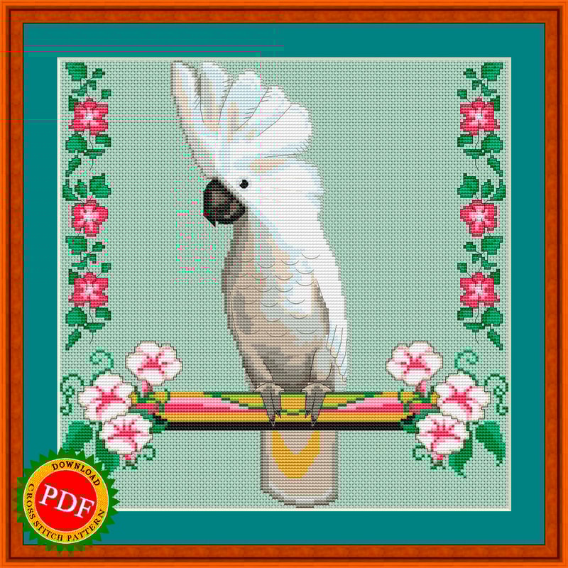 Cockatoo cross stitch pattern