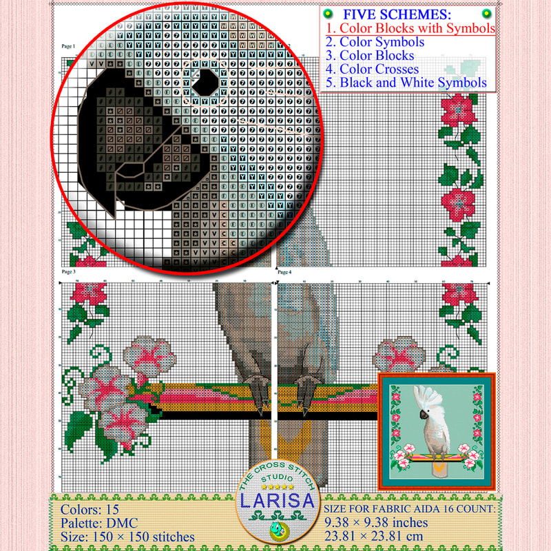 Parrot cross stitch pattern