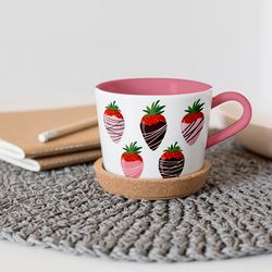 A set of DIGITAL illustrations depicting strawberries in chocolate glaze.