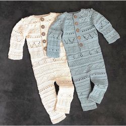Newborn cotton knitted romper Newborn coming home outfit girl Newborn props