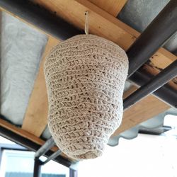 Crochet wasp nest is Decoy Deterrent. Fake hornet nest