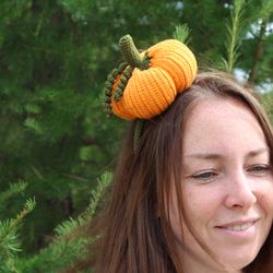Pumpkin headband. Pumpkin baby shower. Adult, child halloween costume.