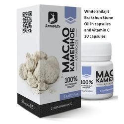 White Shilajit Altai Brakshun Stone Oil (30 pieces of 500 mg) and vitamin C