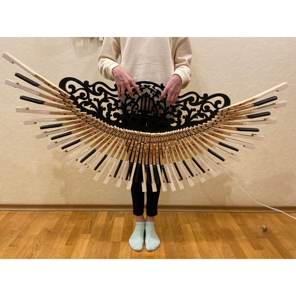 Angel Wings made from old piano keys and copy Steinway grand - Inspire ...