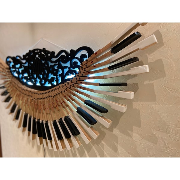 Angel Wings made from old piano keys and copy Steinway grand - Inspire ...