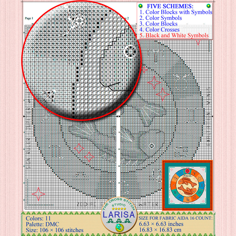 Cross stitch pattern pisces