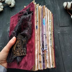 Witch junk journal handmade for sale large Magic witchy junk book notebook completed  Wiccan junk journal handmade Thick witchy notebook