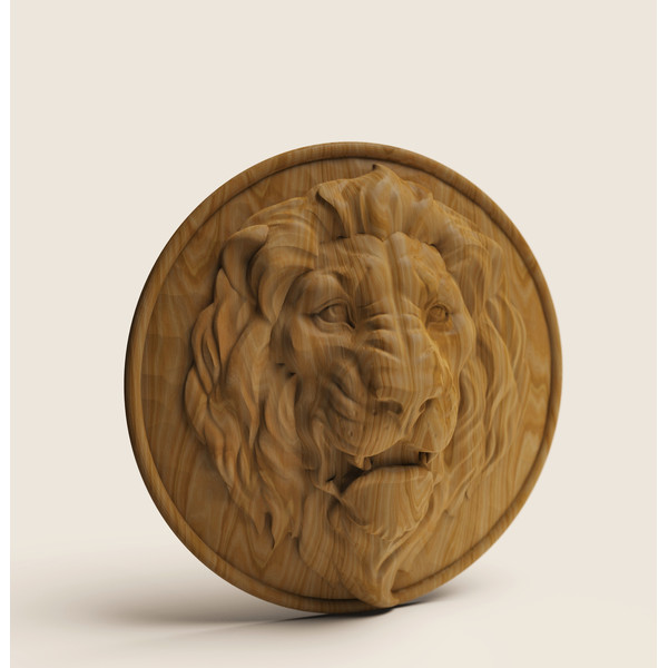 Wood lion basrelief cncfile stl 3dprintfile.jpg