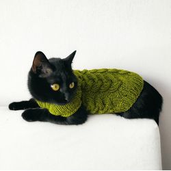 Cable pets sweater Clothes for pet Cats sweater