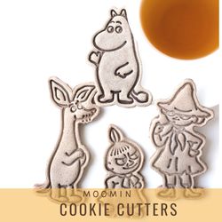Moomin cookie cutters. Set 4 pcs.  Snufkin, Moomin, Little My