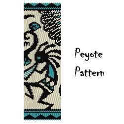 Peyote Bracelet Pattern PDF, Seed Bead Kokopelli, beaded peyoted pattern