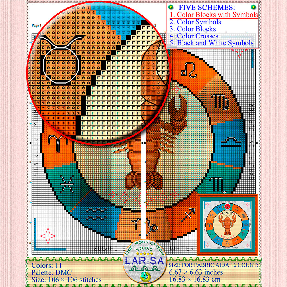 Cancer cross stitch pattern