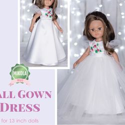 Beautiful White dress for Paola Reina doll 13 inch, Doll clothes, Paola Reina clothes, Dolls outfit, Fluffy doll dress