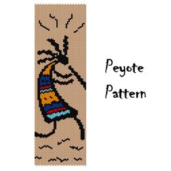 Peyote Bead pattern Kokopelli, seed beaded peyoted pattern bracelet