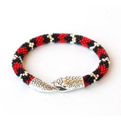 Red snake bracelet for women, Ouroboros bracelet, Witch jewelry, Celtic bracelet, Wiccan jewelry, Bangle bracelet, Snake jewellery