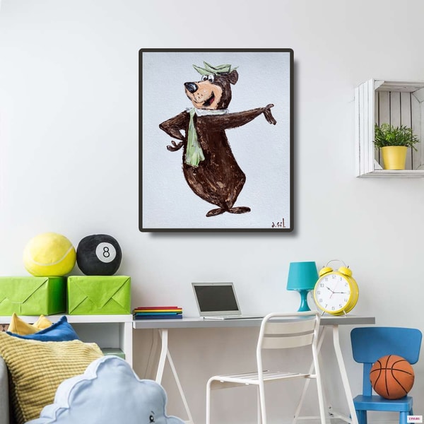 Yogi Bear Wall Art / Yogi Bear Canvas Painting / Cartoon Cha | Inspire ...