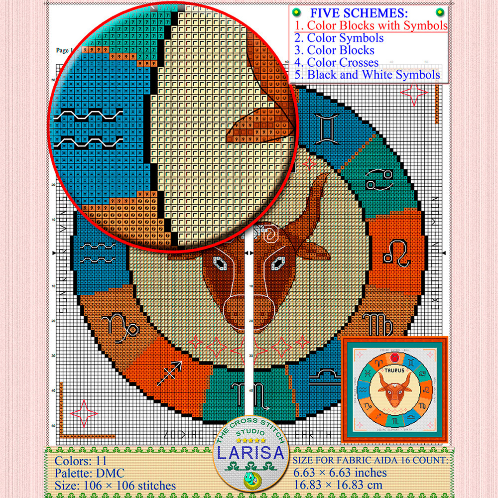 Taurus Cross Stitch Pattern