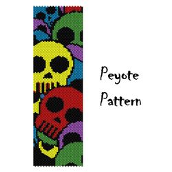 Peyote Bead Bracelet Pattern, Seed Beading Skulls PDF, Peyoted Beaded Patterns