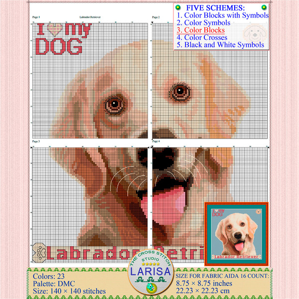 Labrador Retriever Cross Stitch Pattern