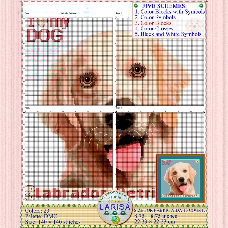 Labrador Retriever Cross Stitch Pattern