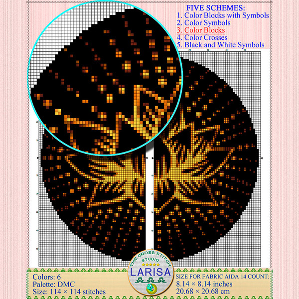 Gold Lotus Cross Stitch Pattern