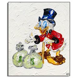 Scrooge McDuck Original Wall Art / Scrooge McDuck Painting / Disney Wall Art / Disney painting / Scrooge Abstract Art