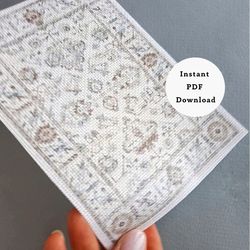 DIY Dollhouse Area Rug. Tutorial PDF miniature things. Circle and rectangular carpet 10 design. Printable Digital images