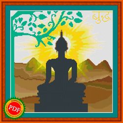 Buddha Cross Stitch Pattern | Bodhi Tree