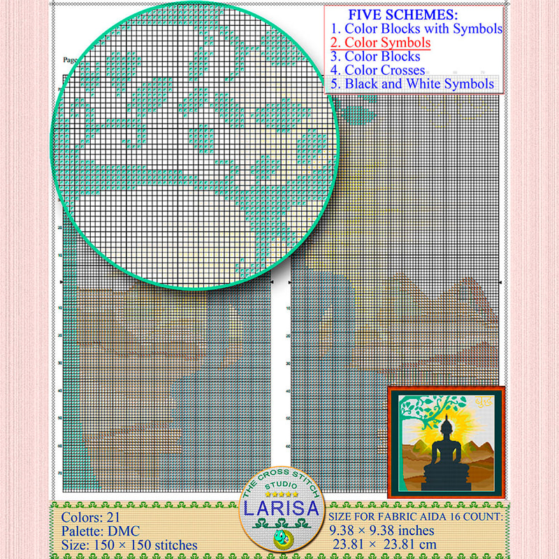 Gautama Buddha cross stitch pattern