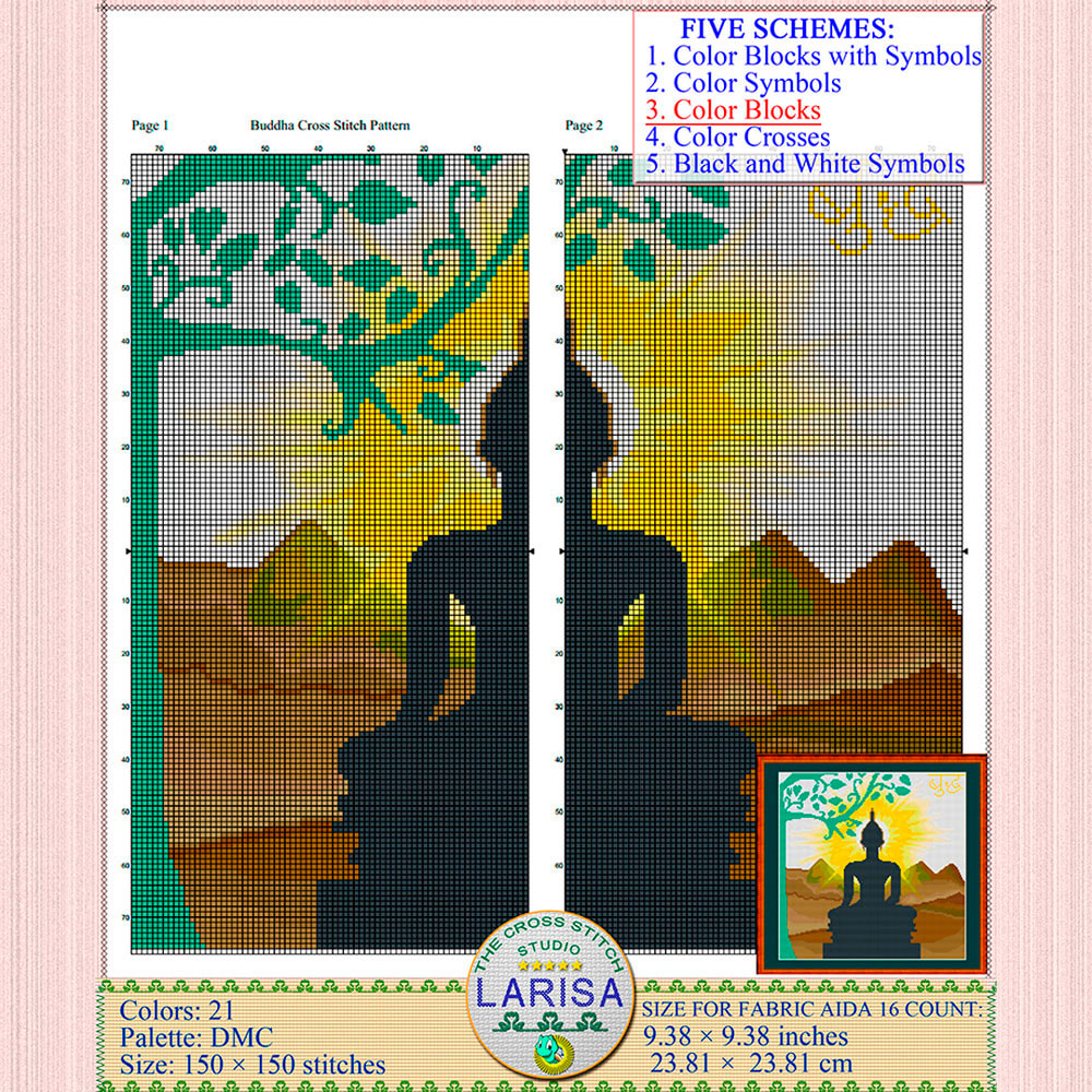 Bodhi Tree cross stitch pattern